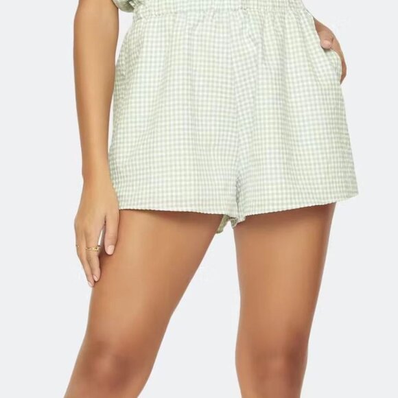 NWT Lost + Wander Green Gingham Picnic In Mind Shorts - Picture 9 of 9